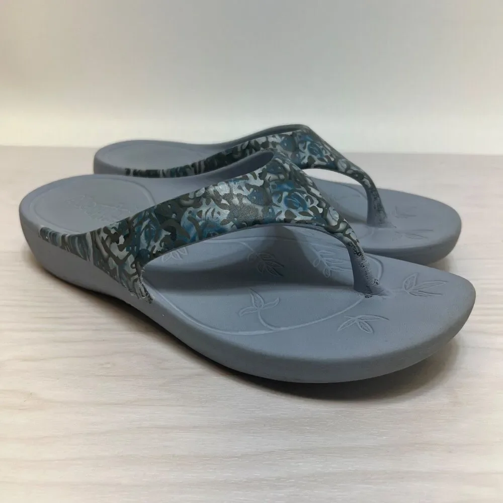 Alegria Printed Recovery Thong Sandals Womens Blue Casual Floral EU 40 US 9.5‎